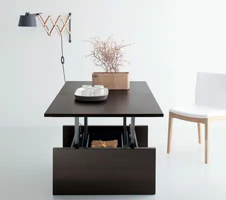 Table basse relevable position fixe